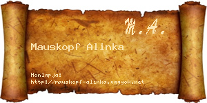 Mauskopf Alinka névjegykártya